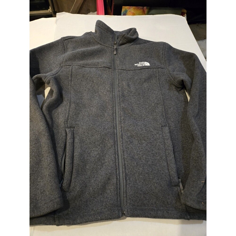 The North Face Soft Shell Jacket Men S Gray Full Zip Grid Fleece Lined Thermal